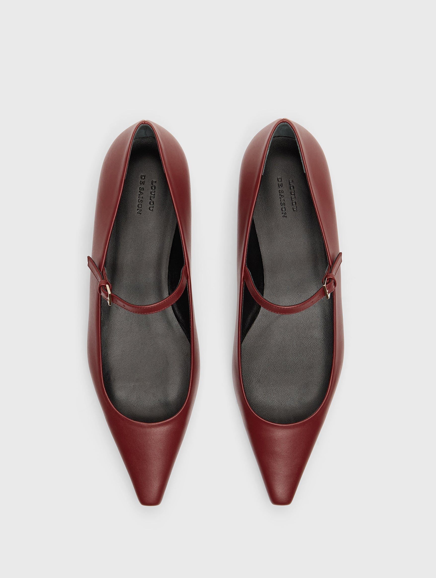 Alice Leather Ballerinas in Burgundy