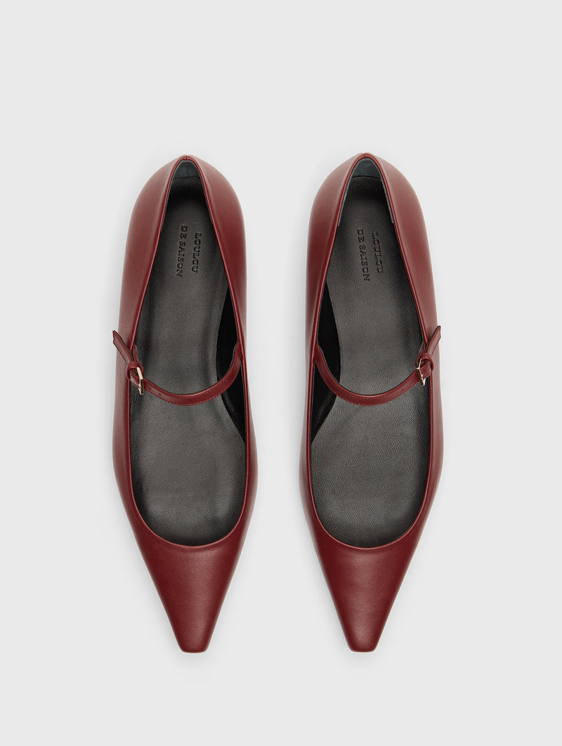 Alice Leather Ballerinas in Burgundy