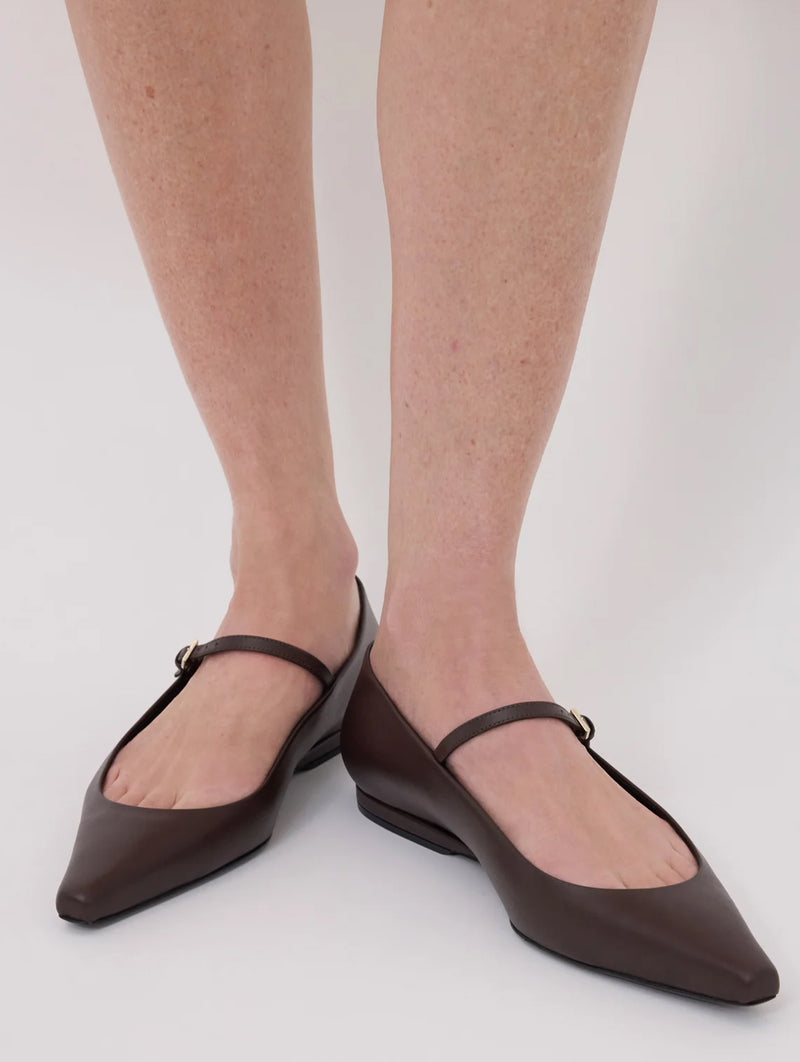 Alice Leather Ballerinas in Burgundy