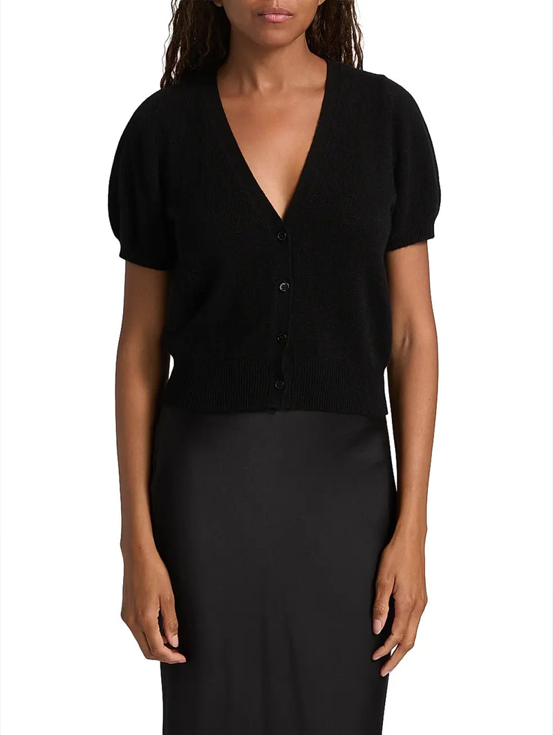 Arella Cashmere Cardigan in Black