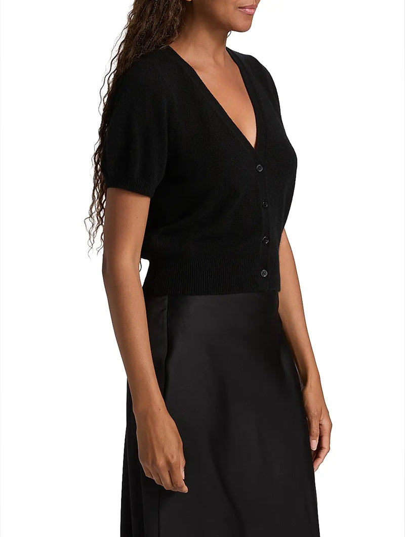 Arella Cashmere Cardigan in Black