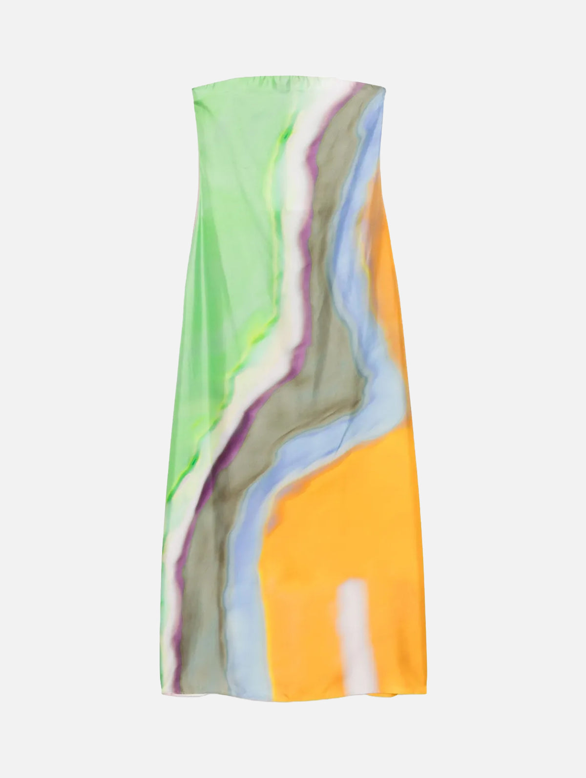 Aura Silk Strapless Dress In Tangelo