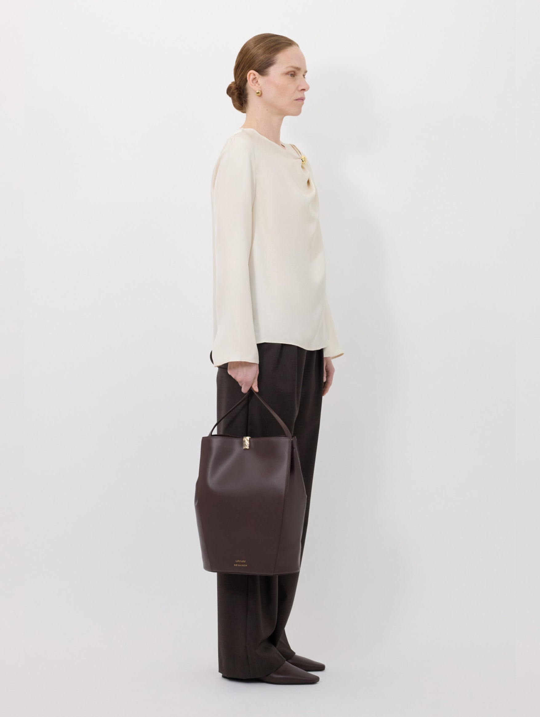 Azae Draped Blouse in Ivory