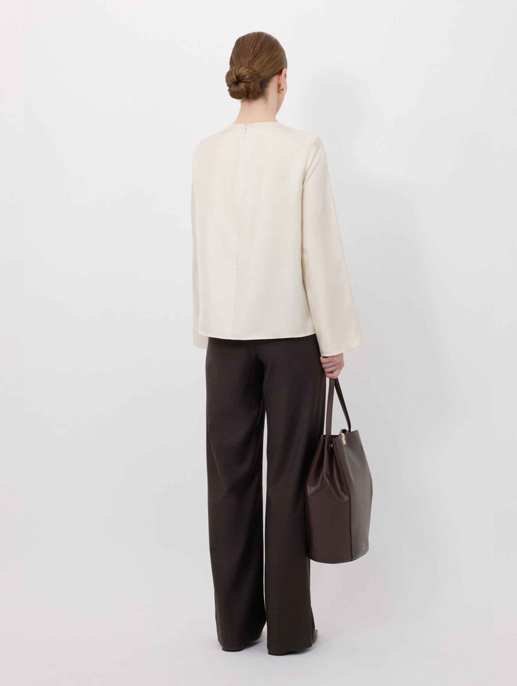 Azae Draped Blouse in Ivory