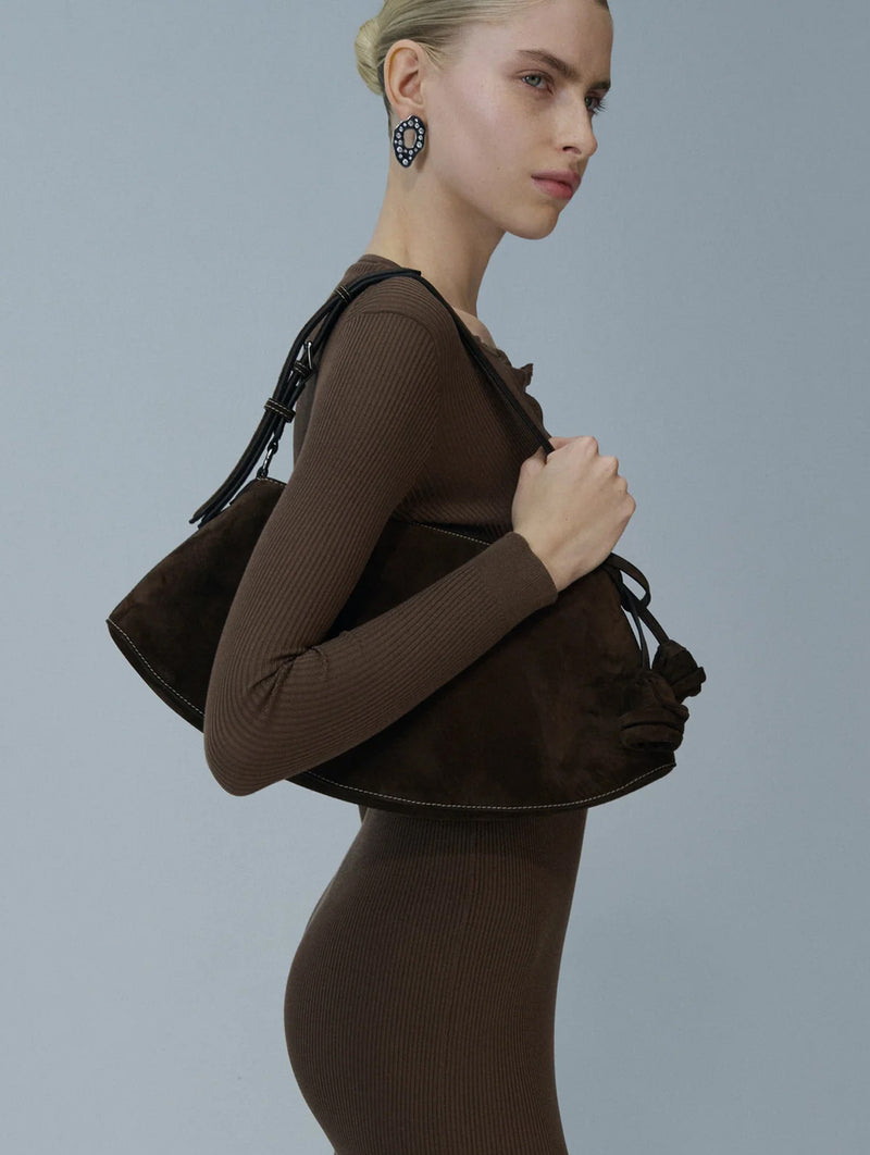 Maya Bag in Brown Suede