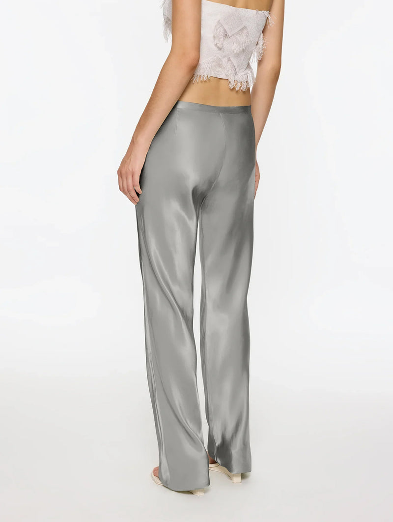 Belted Sleek Pant in Silver