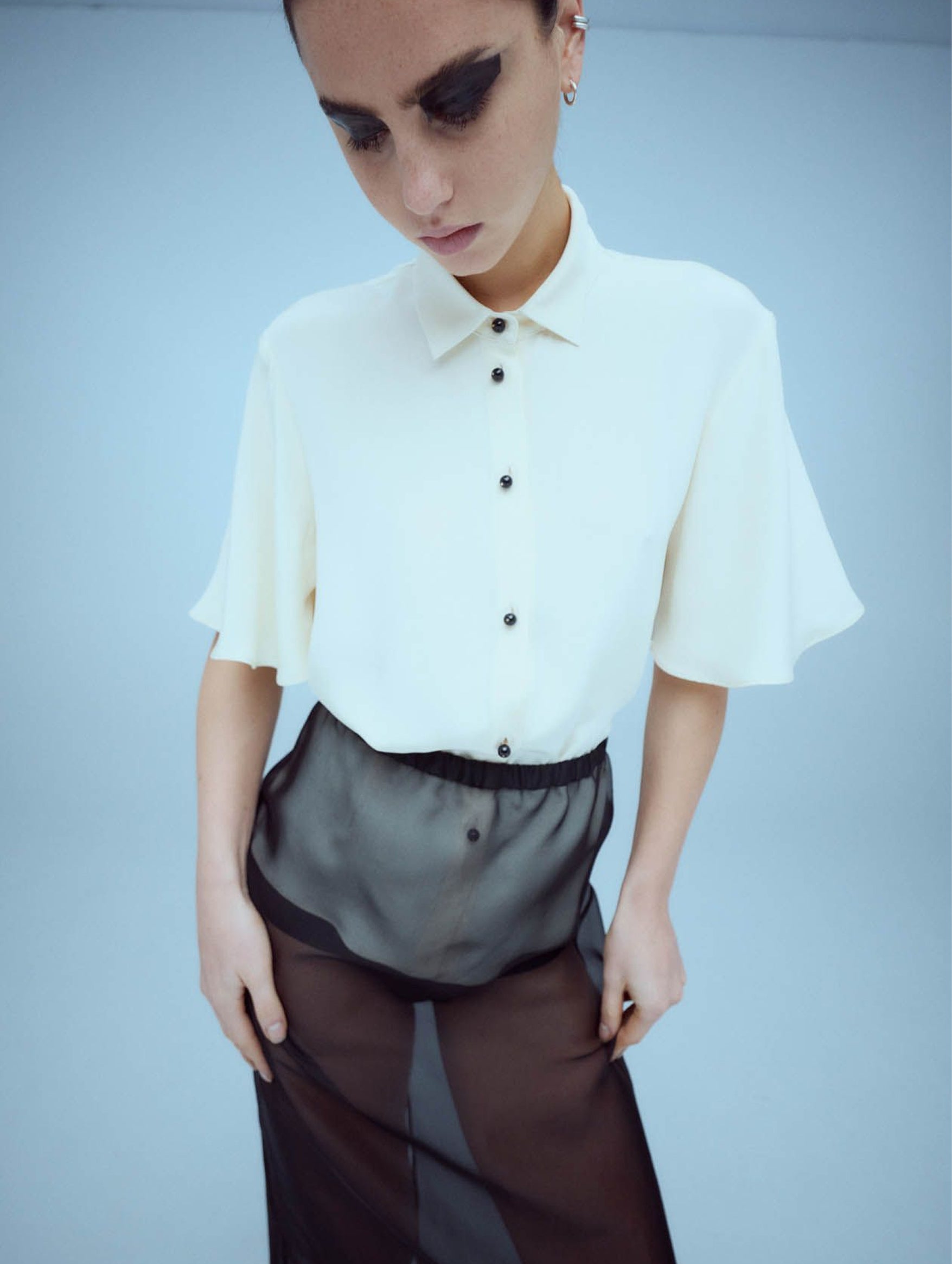 Bibi Shirt in Ivory SIlk