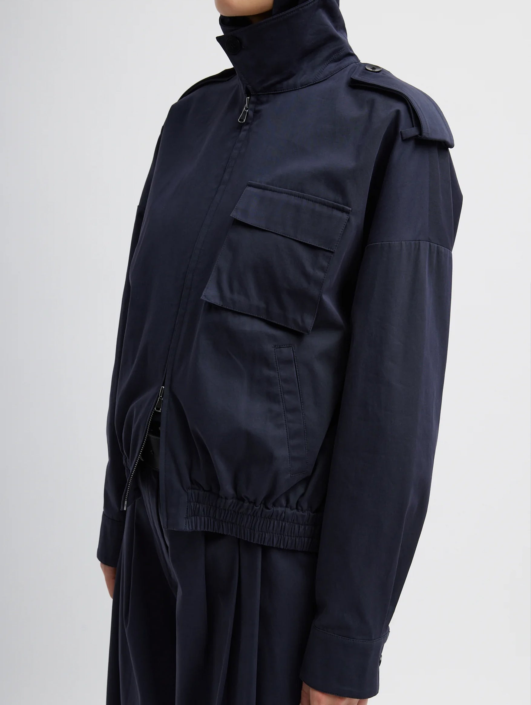 Bio Twill Bomber Jacket in Dark Navy