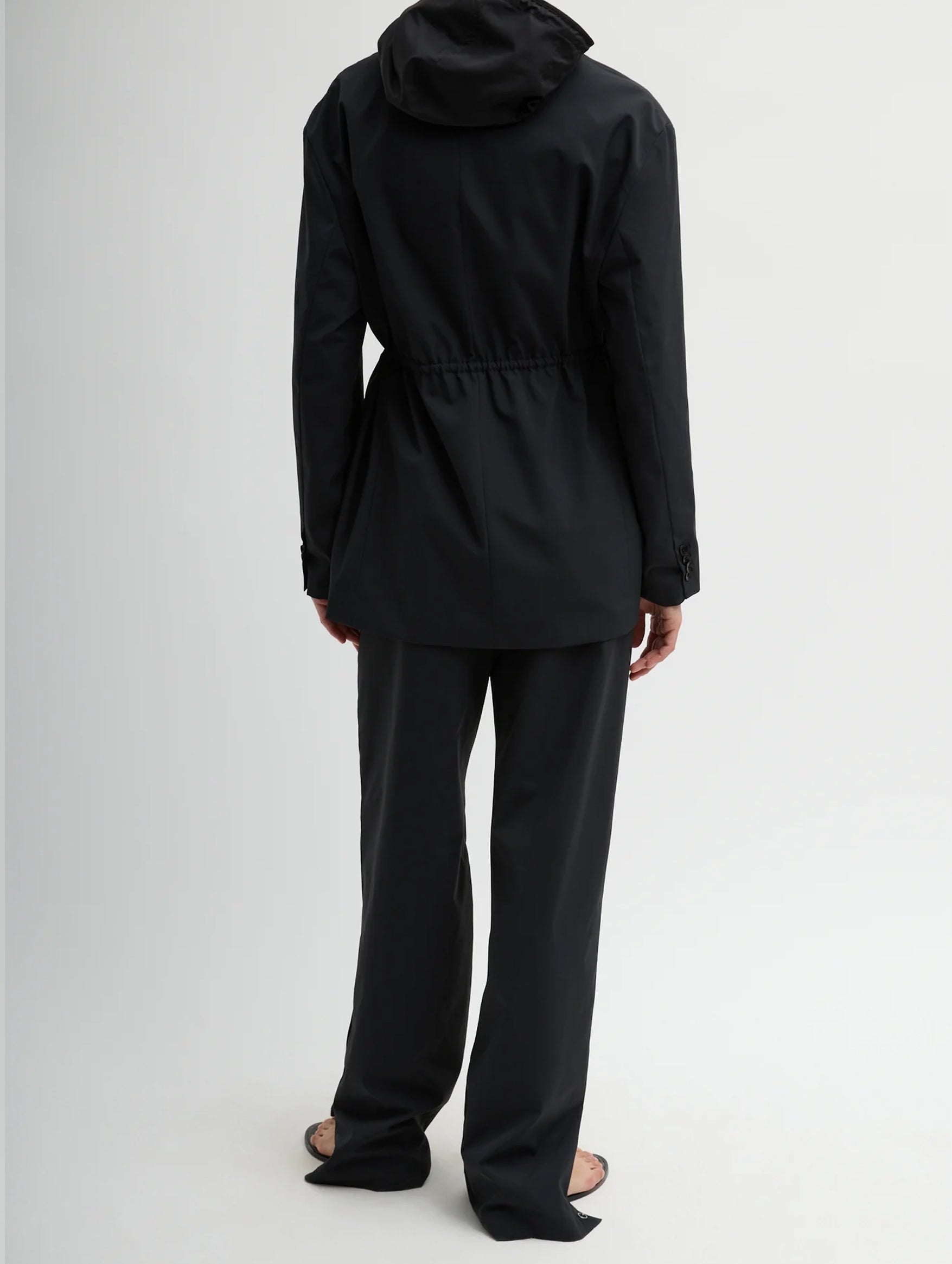 Tech Suiting Anorak Blazer With Zip Off Vest in Black