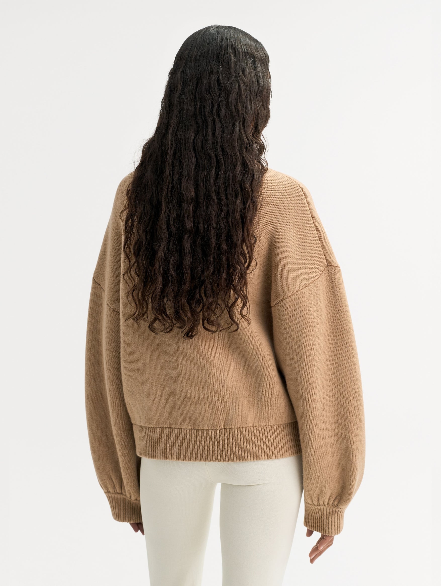 Bomber Cardigan in Camel