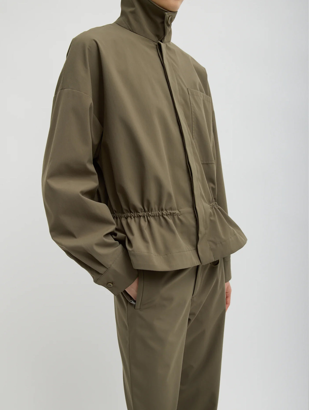 Tech Suiting Anorak Bomber in Dark Hazelnut