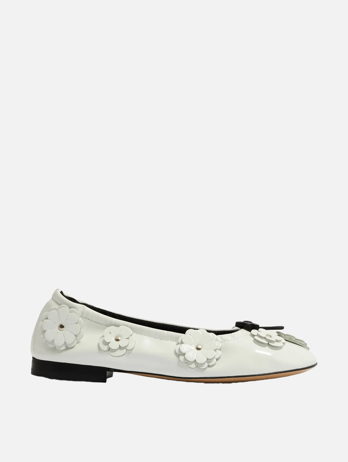Brielle Flat in White Leather