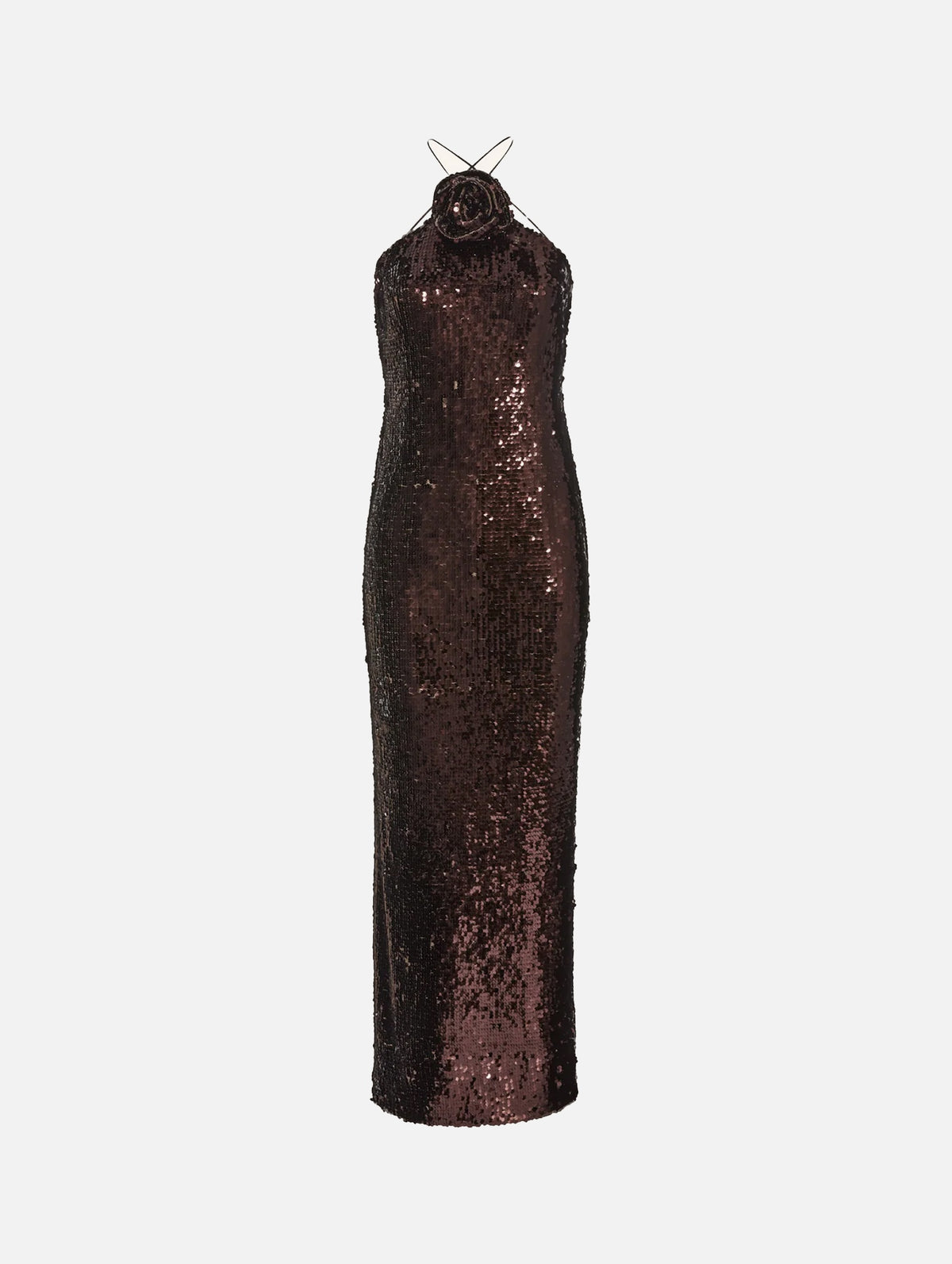 Long Sequin Dress in Brown