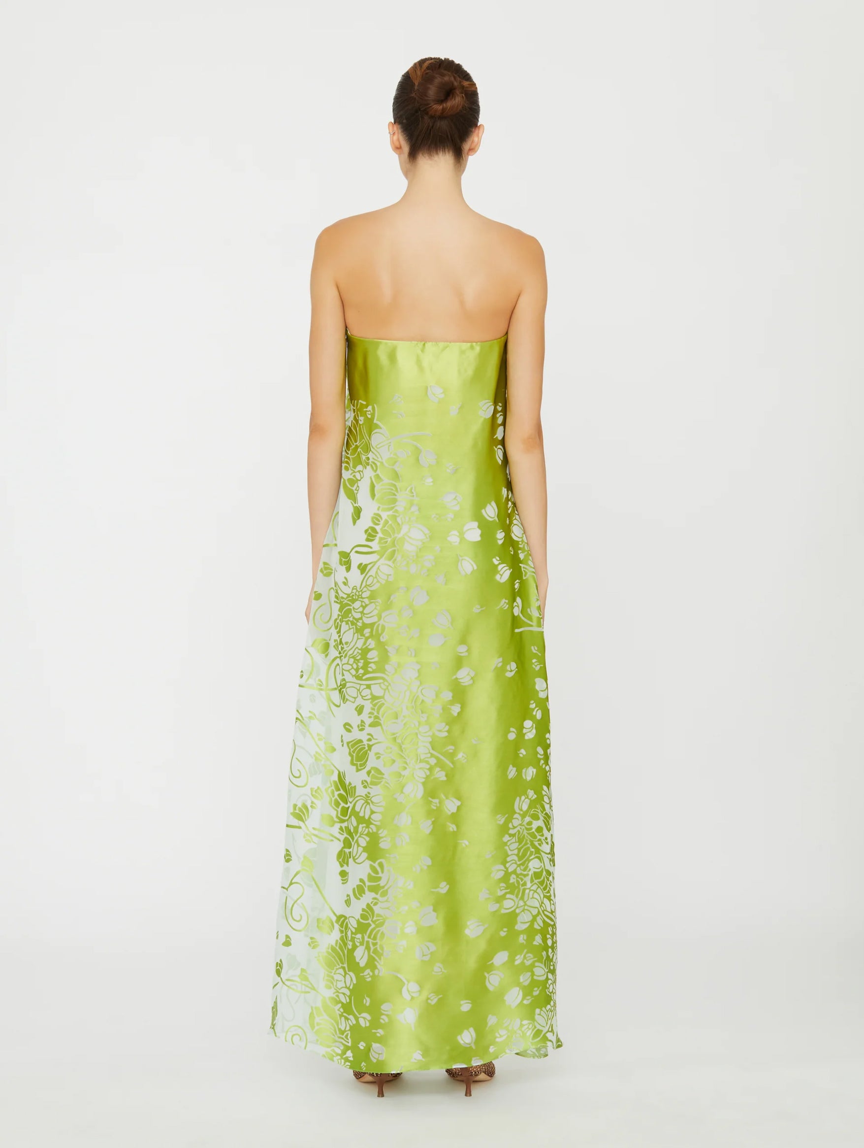 Burnout Strapless Dress in Green