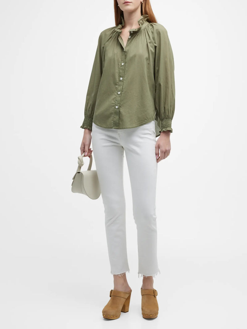 Calisto Cotton Shirt in Army Green