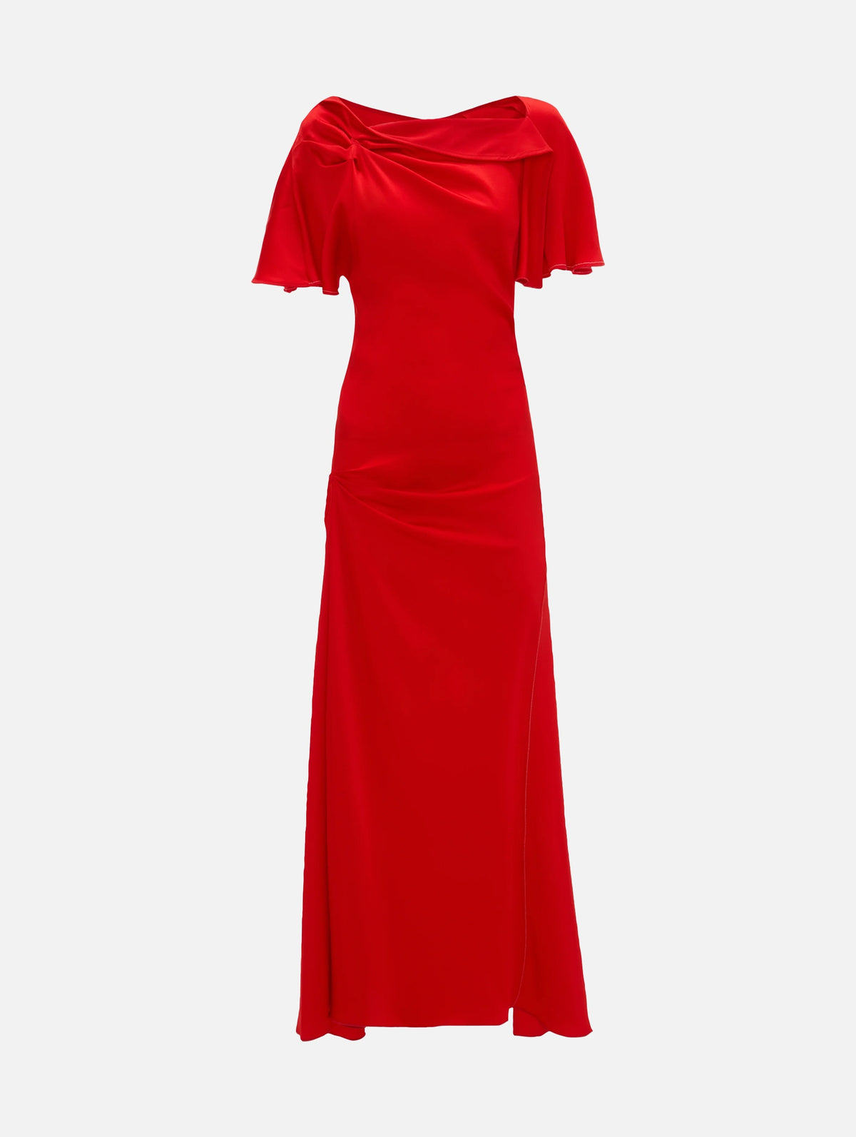 Draped Cap Sleeve Dress in Cayenne