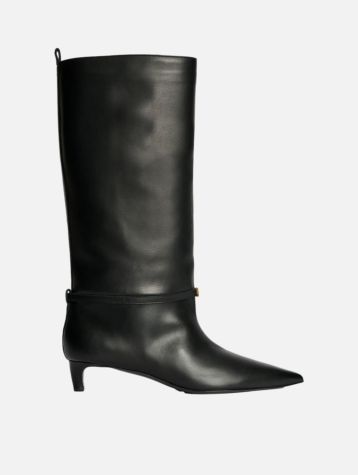 Ceras Knee-High Leather Boots in Black