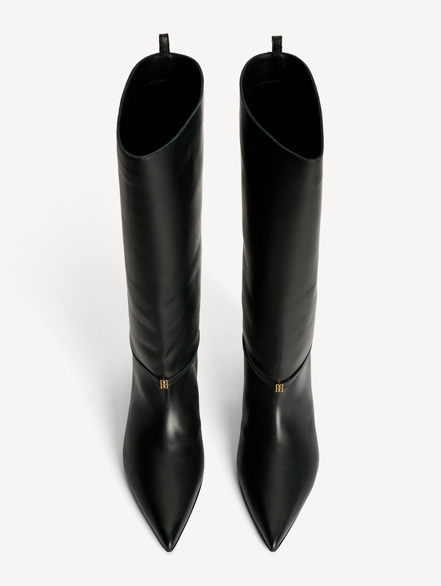 Ceras Knee-High Leather Boots in Black