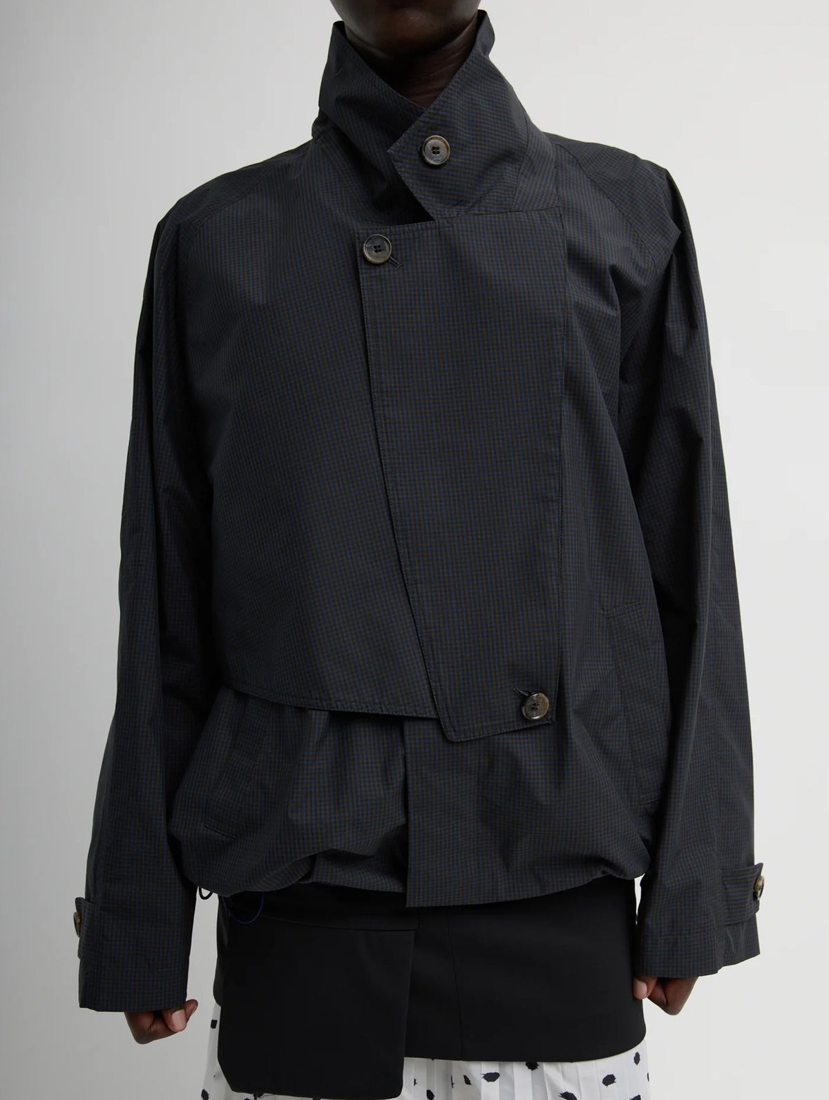 Charles Menswear Trench Anorak in Navy Multi