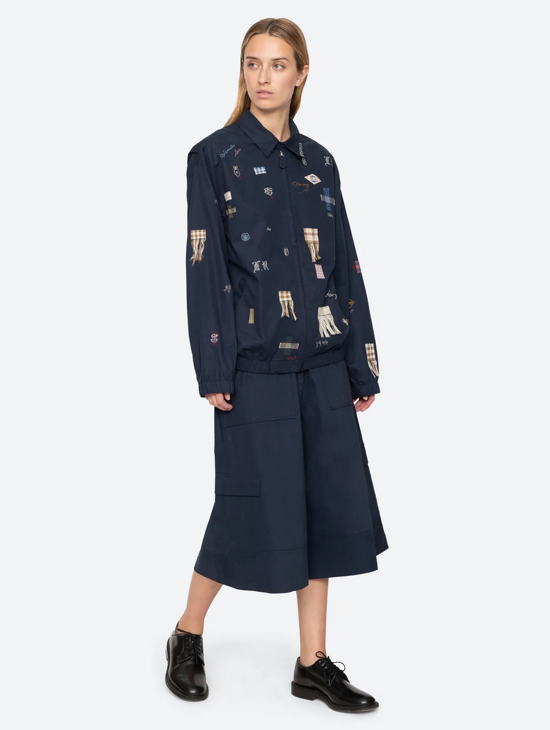 Claira Embroidered Anorak in Stone