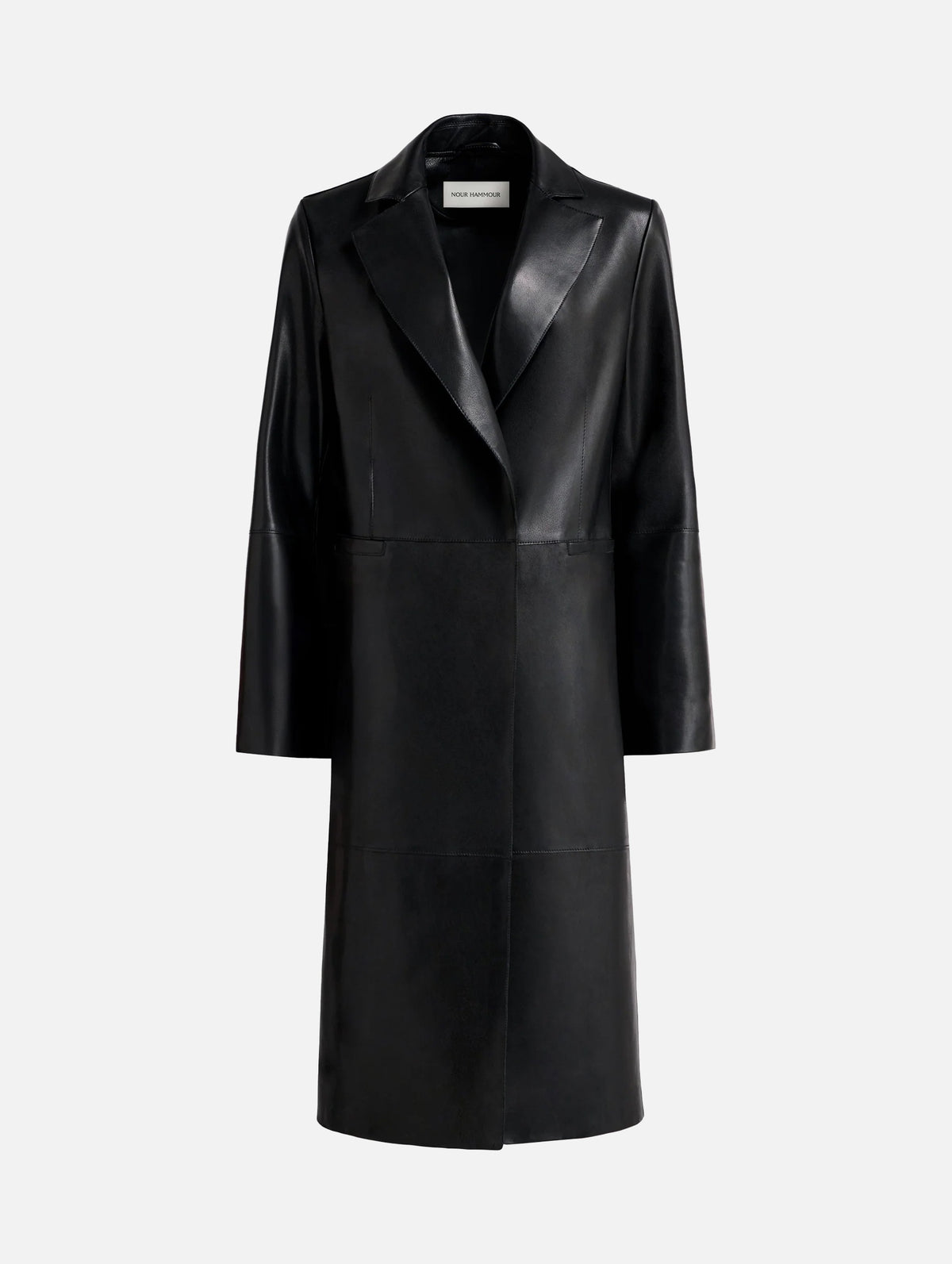 Claude Leather Coat in Noir Classique