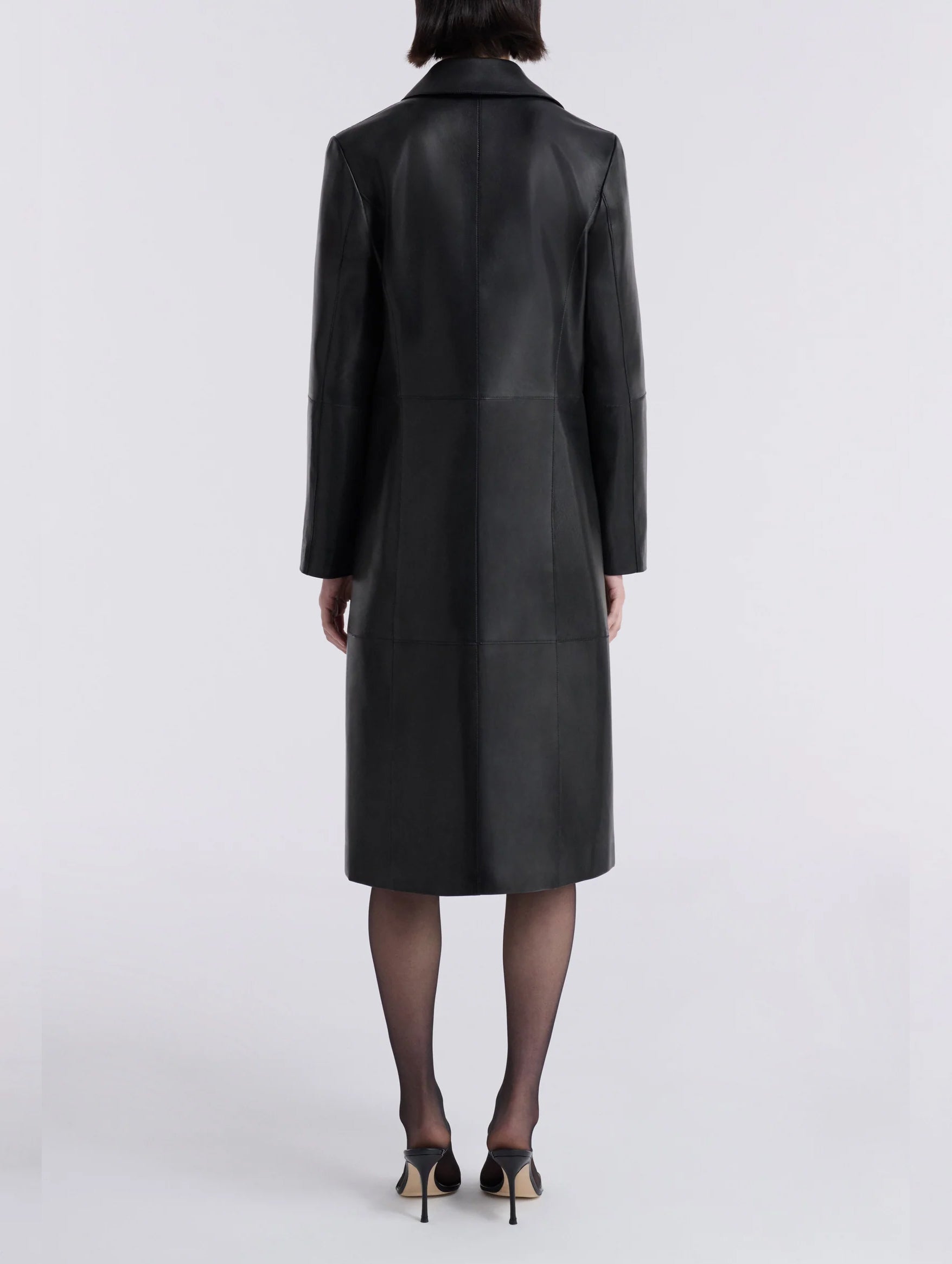 Claude Leather Coat in Noir Classique