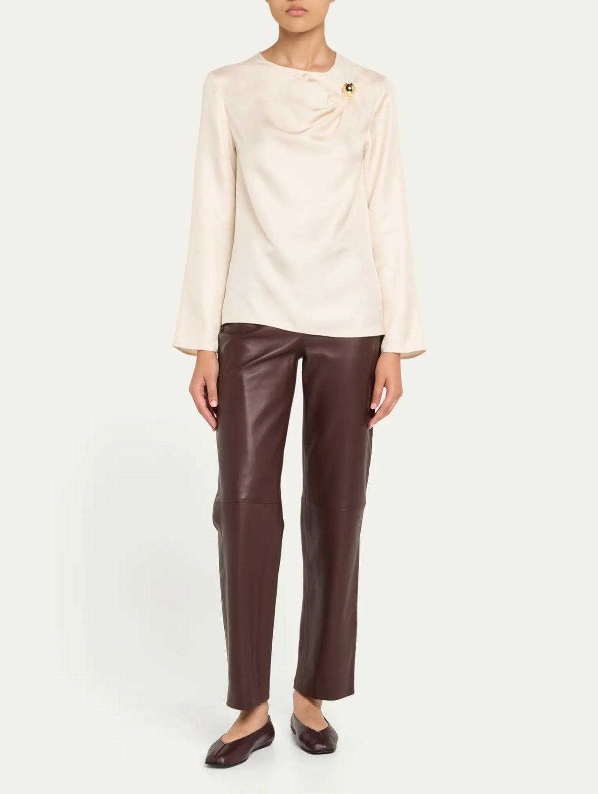 Cobe Leather Trousers in Brown