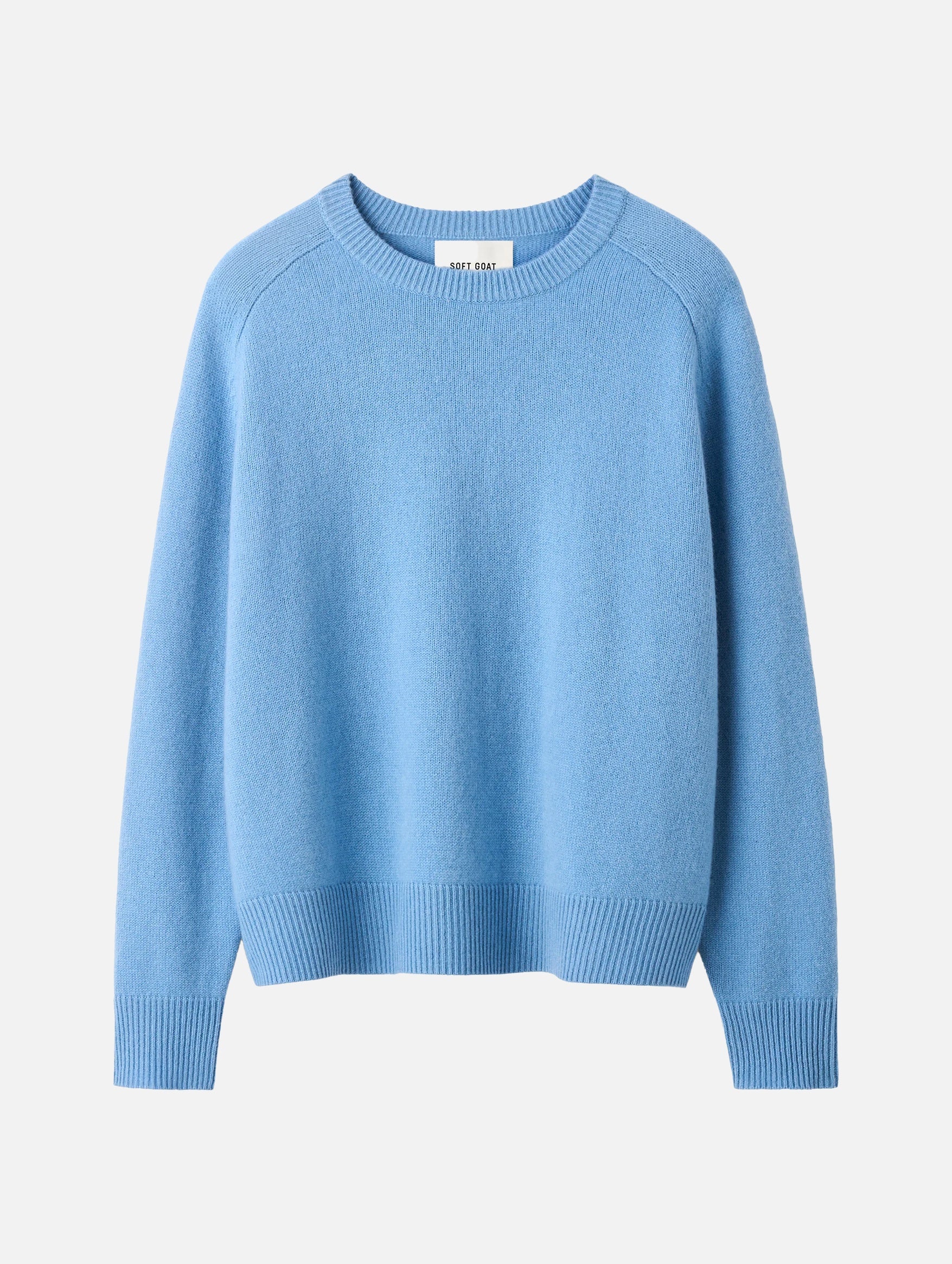Boyfriend Cashmere Crewneck Sweater in Azure
