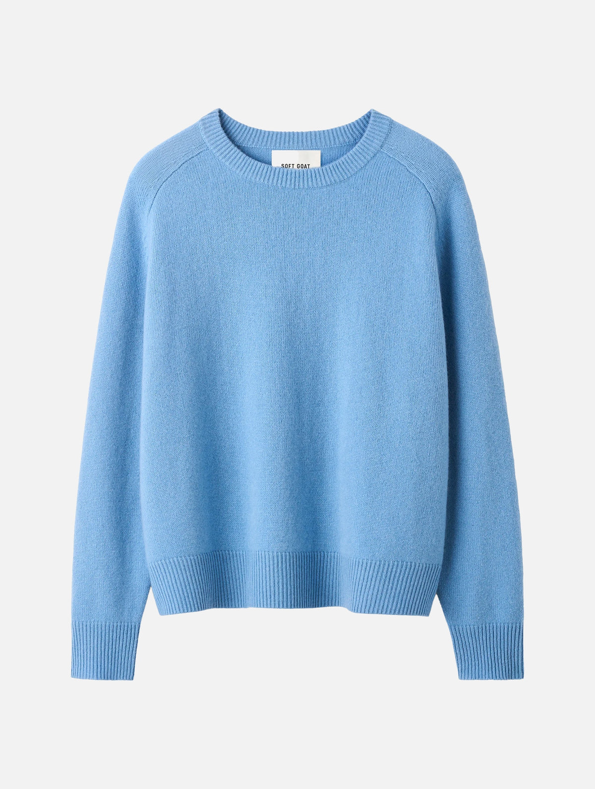 Boyfriend Cashmere Crewneck Sweater in Azure
