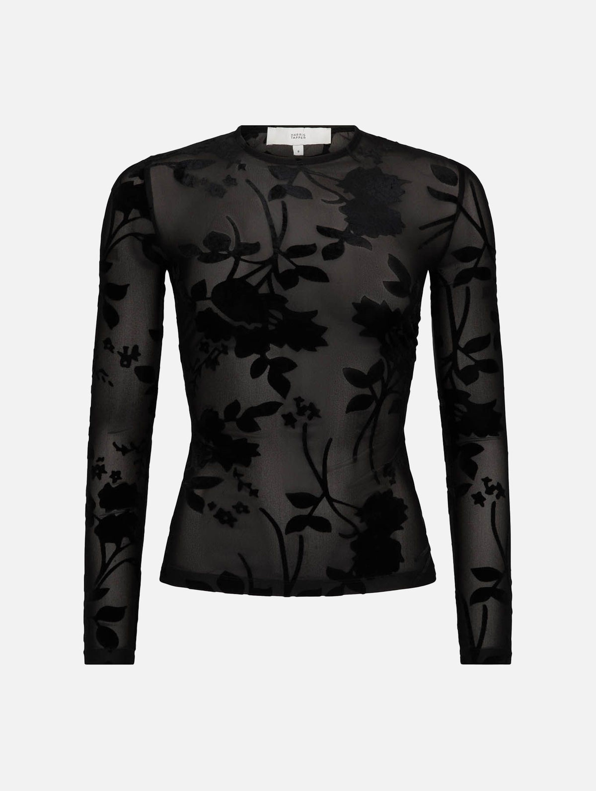 Darvos Top in Black Mesh Velvet