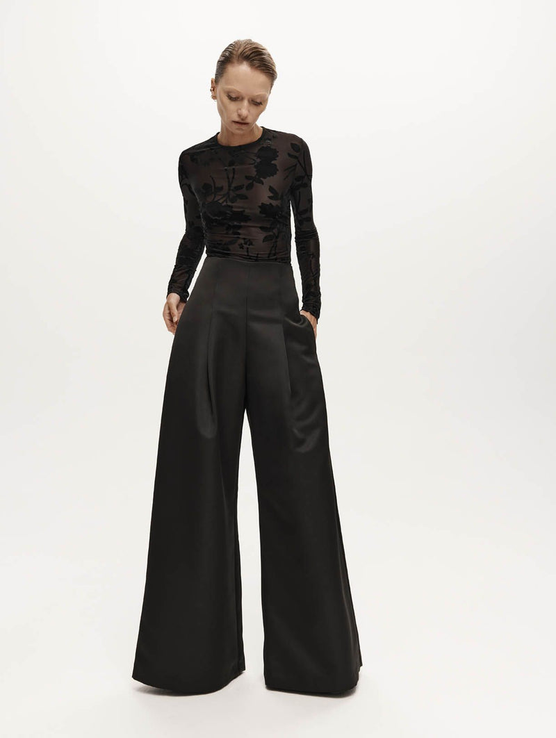 Darvos Top in Black Mesh Velvet