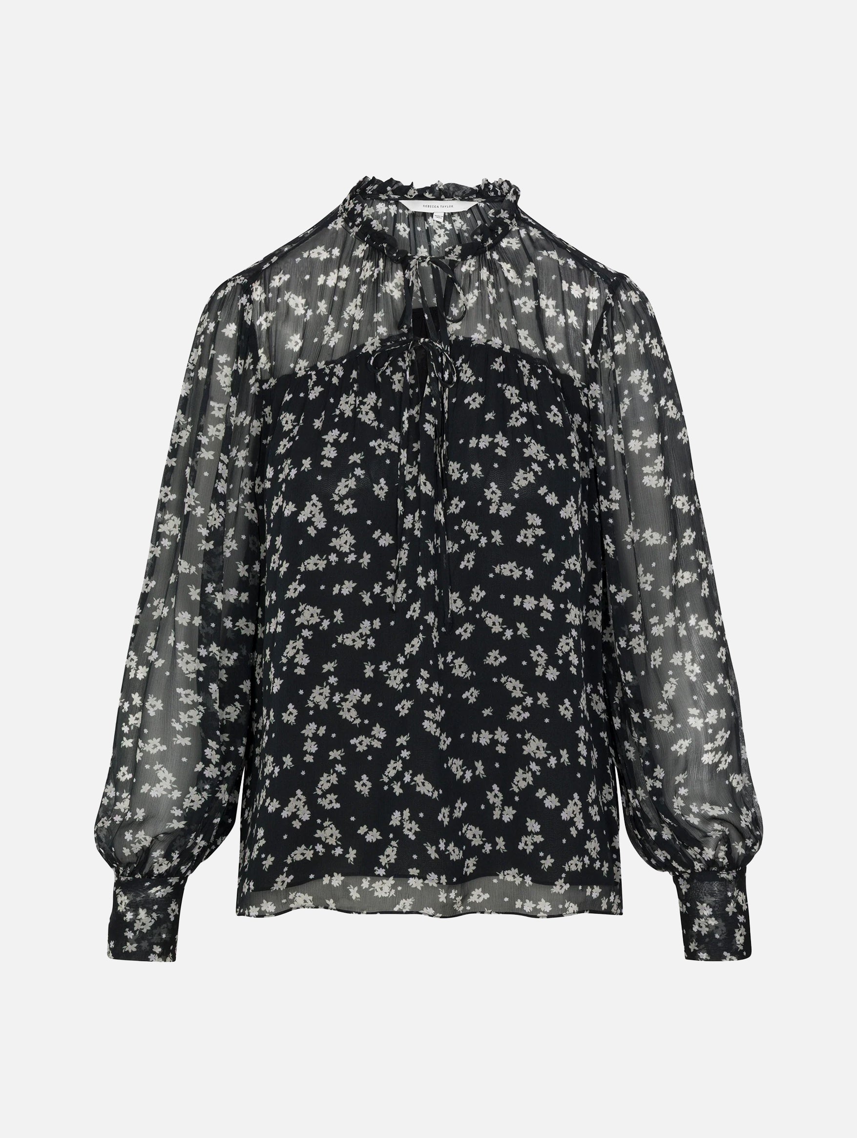 Ditsy Floral Blouse in Black