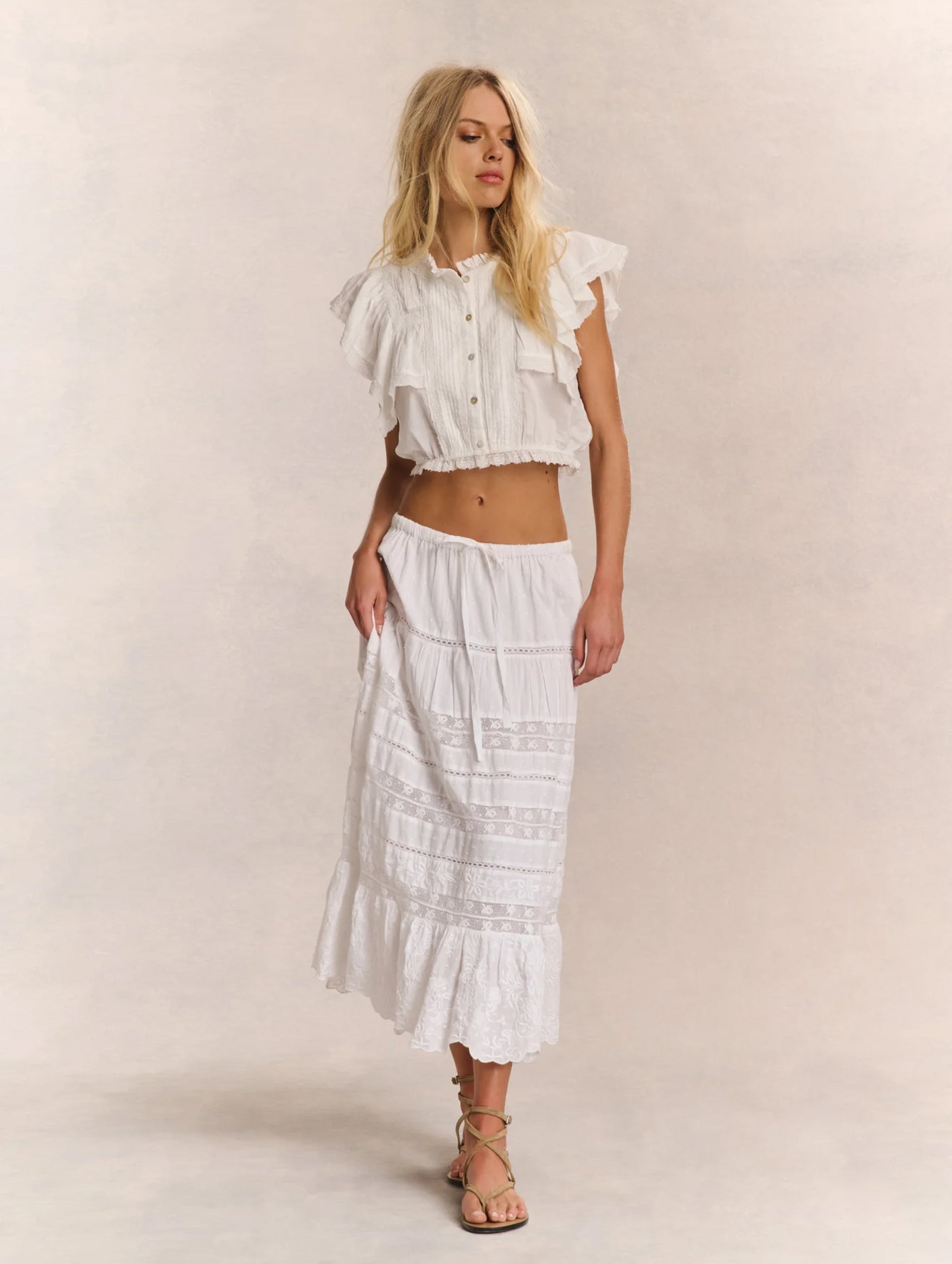 Donna Cotton Skirt in White