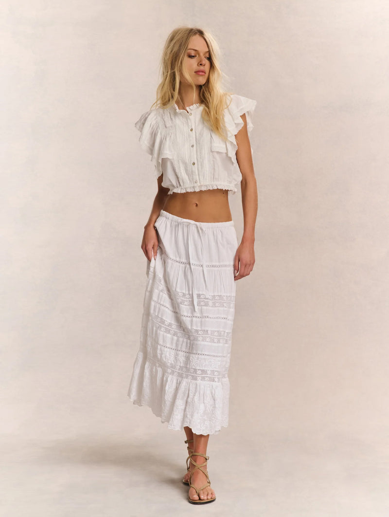 Donna Cotton Skirt in White