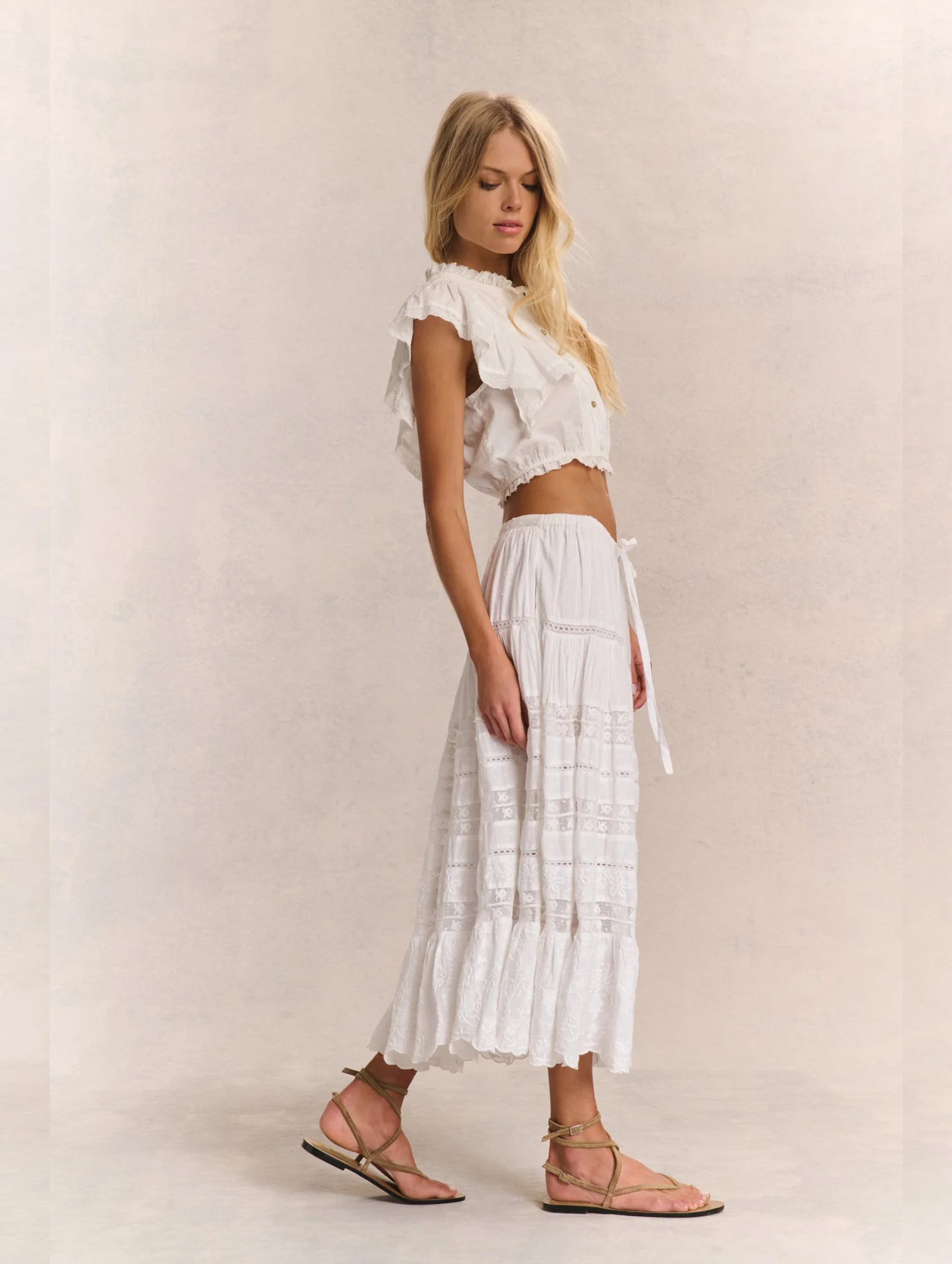 Donna Cotton Skirt in White