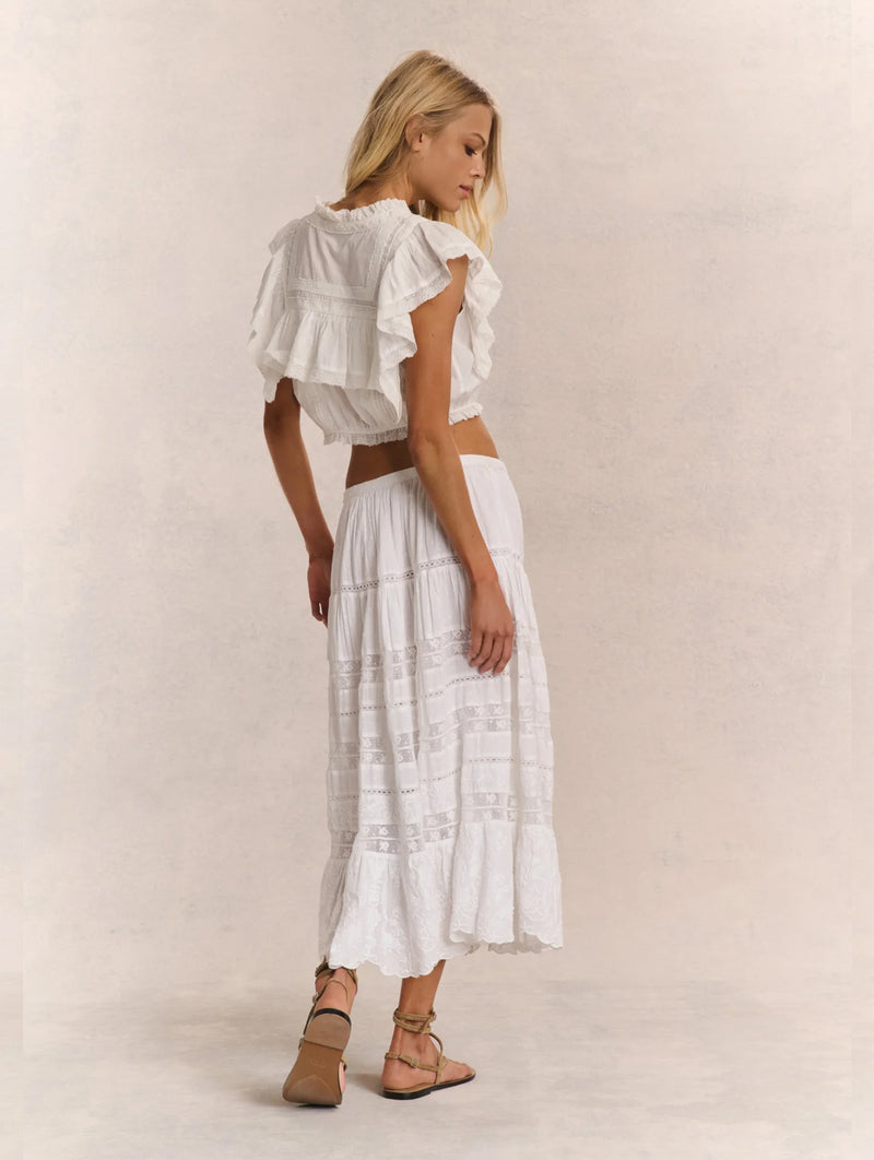 Donna Cotton Skirt in White