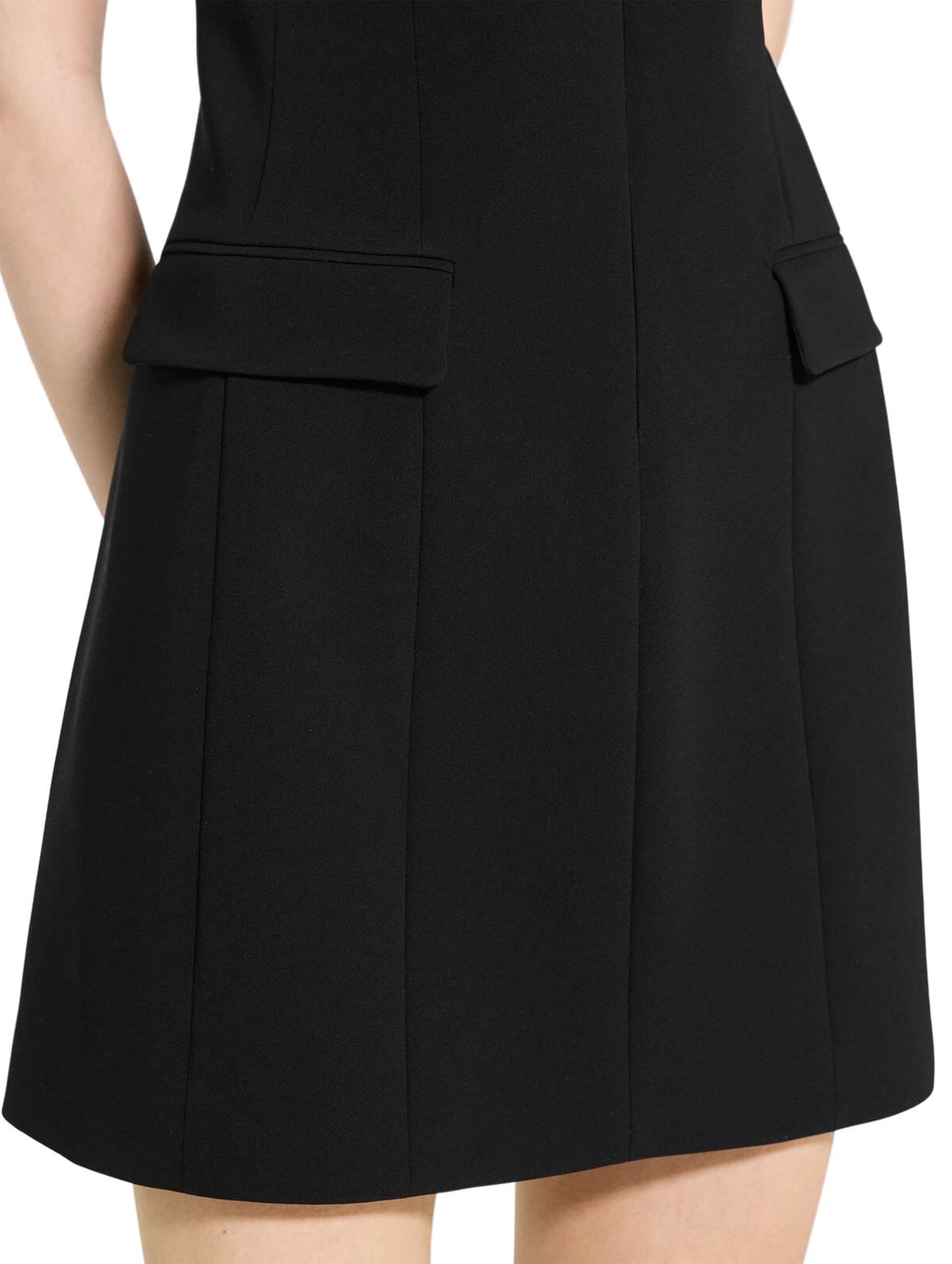 Tailored Zip Front Mini Dress in Black