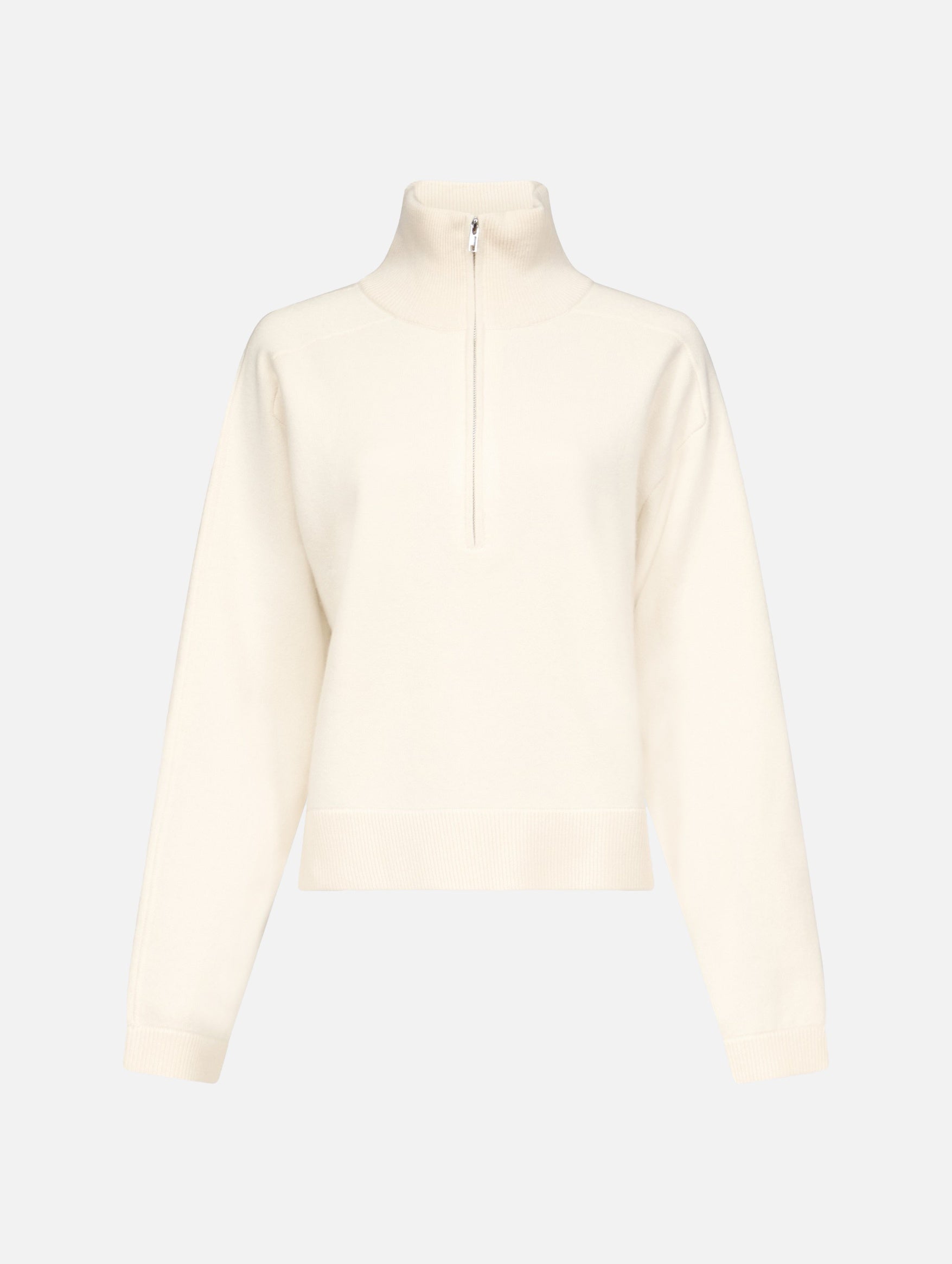 Dries Cashmere Stand Collar Sweater in Ivory