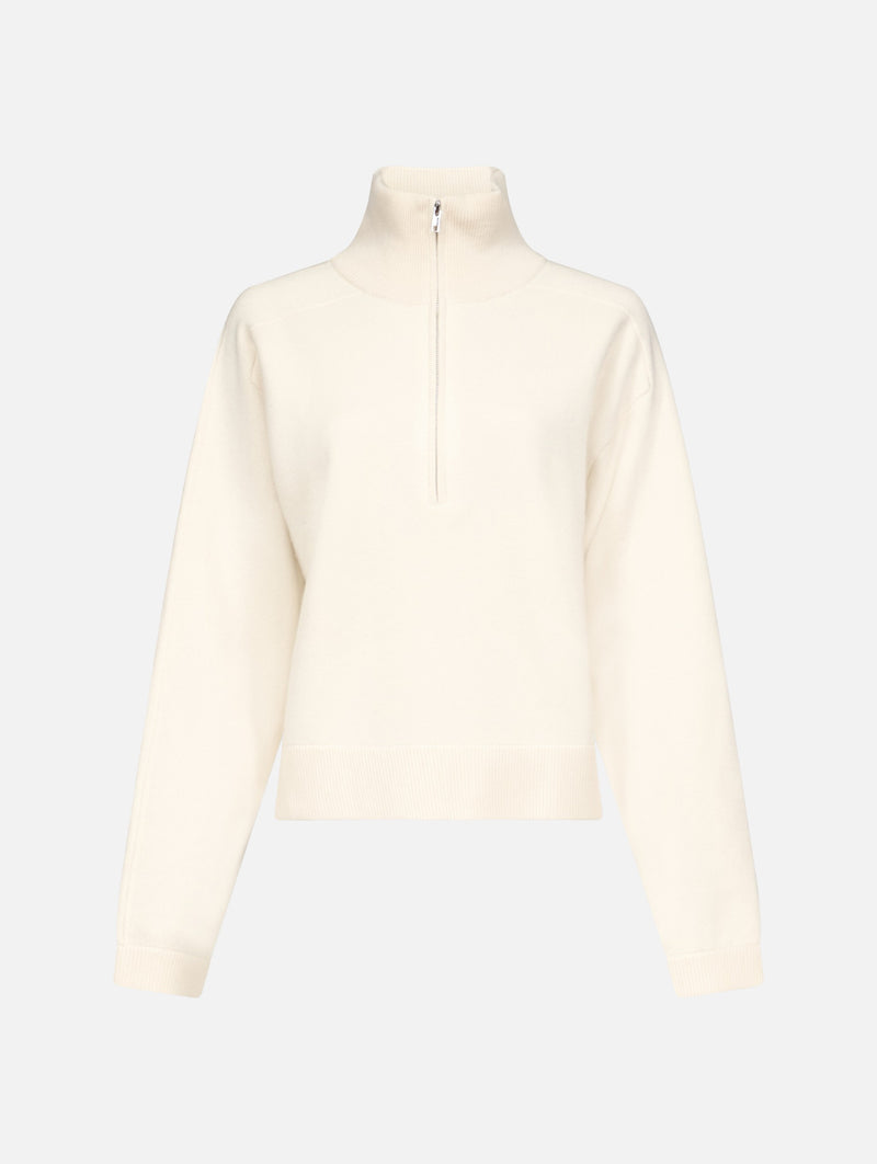 Dries Cashmere Stand Collar Sweater in Ivory