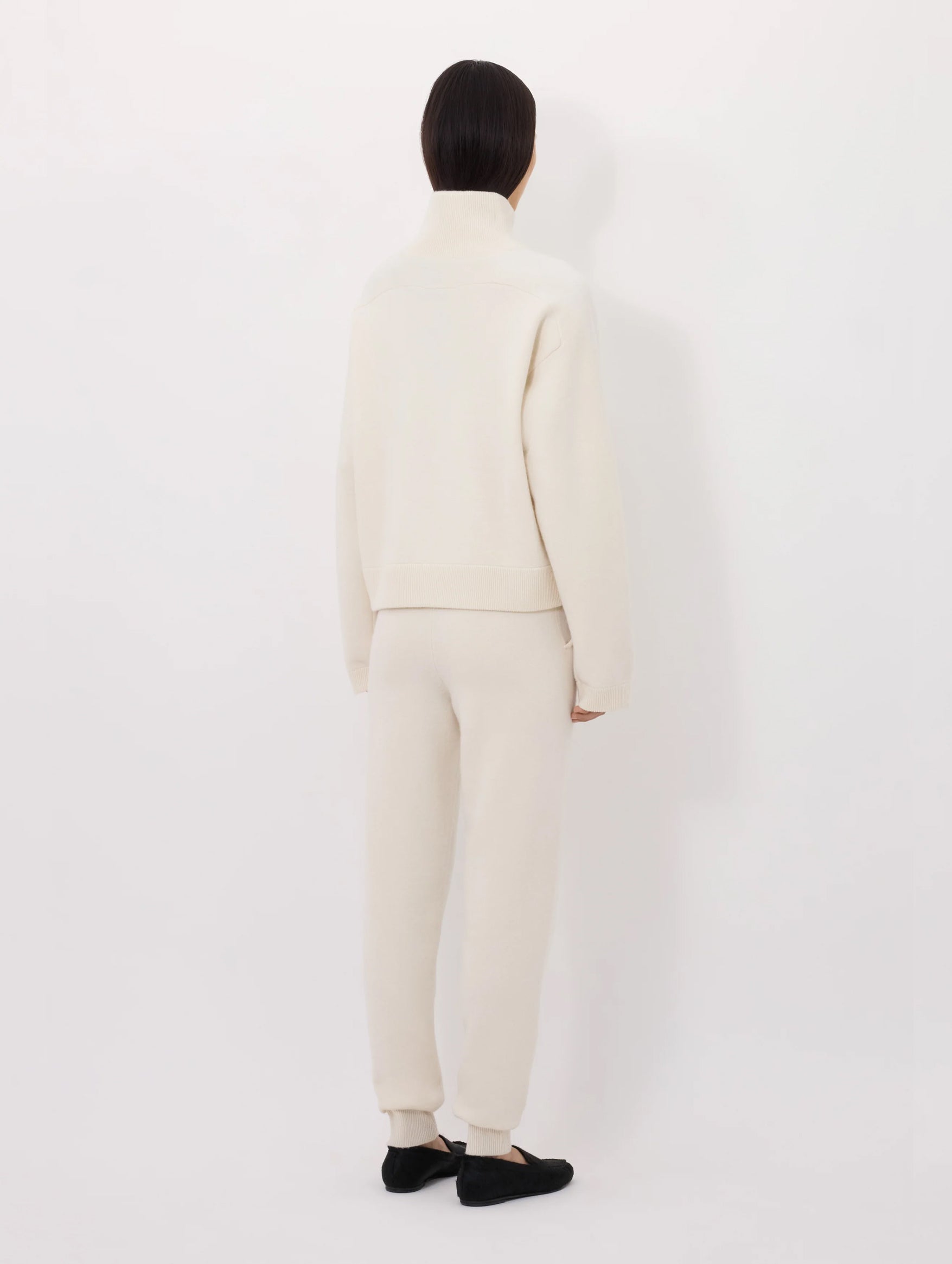 Dries Cashmere Stand Collar Sweater in Ivory