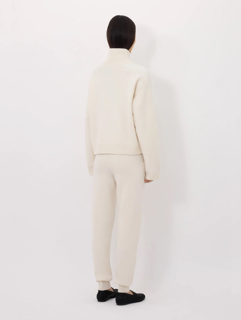 Dries Cashmere Stand Collar Sweater in Ivory