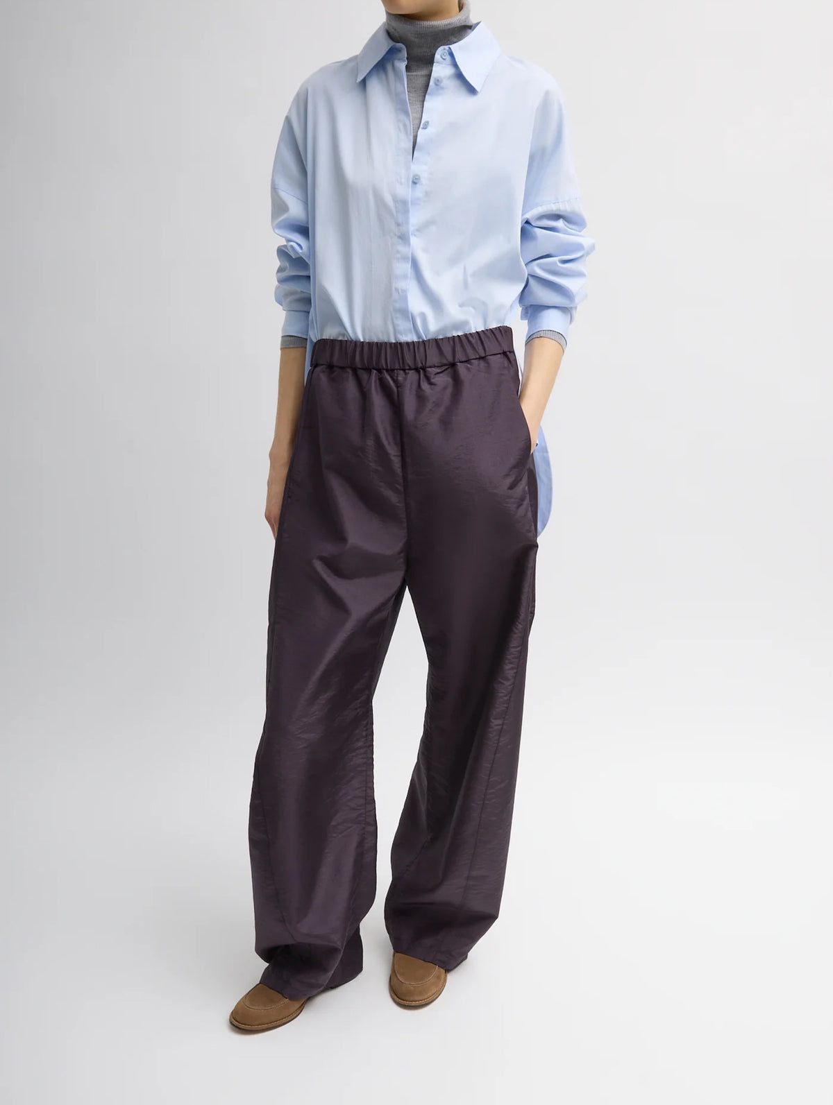 Crispy Nylon Regular Winslow Pant in Eggplant