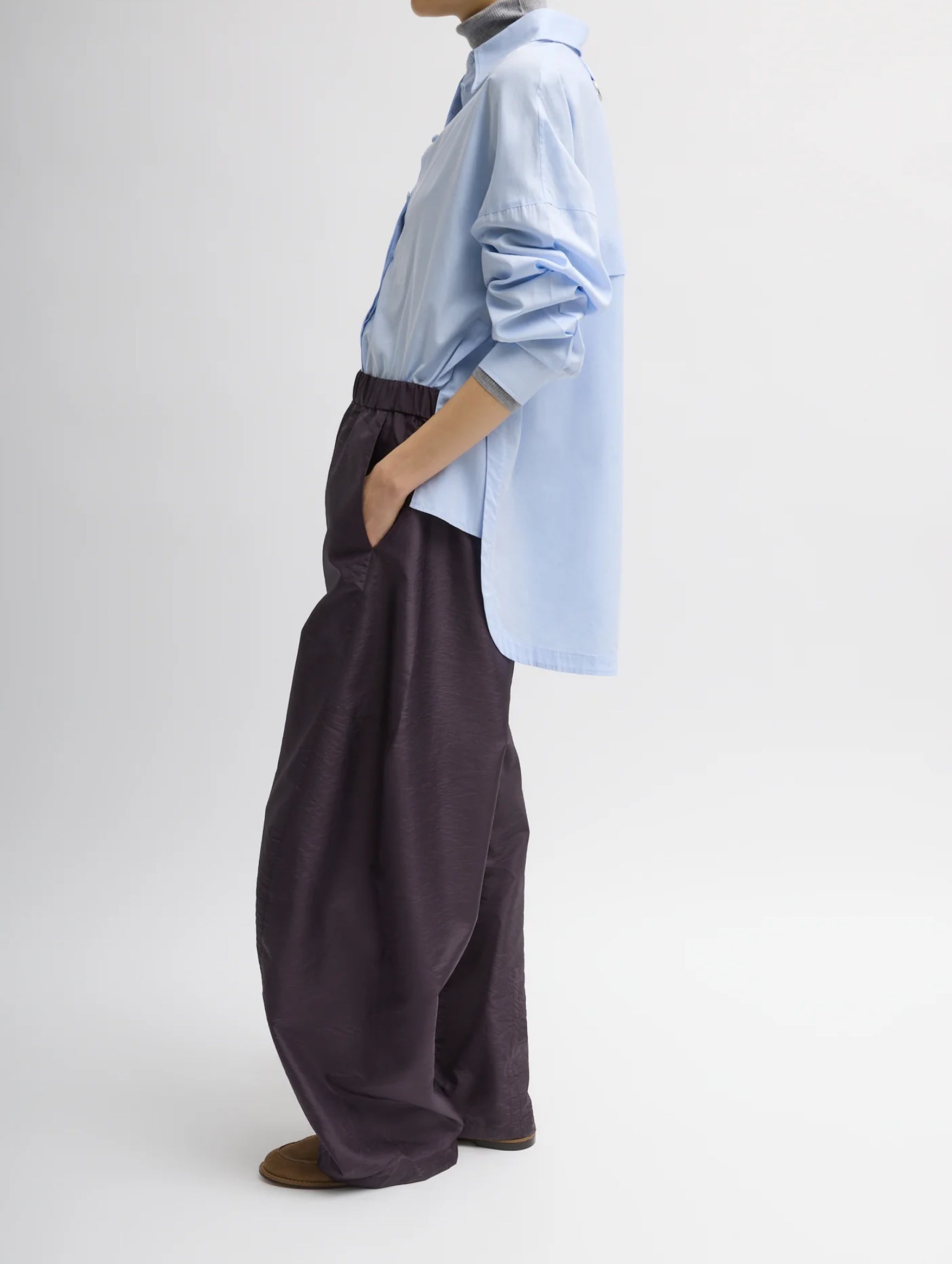 Crispy Nylon Regular Winslow Pant in Eggplant