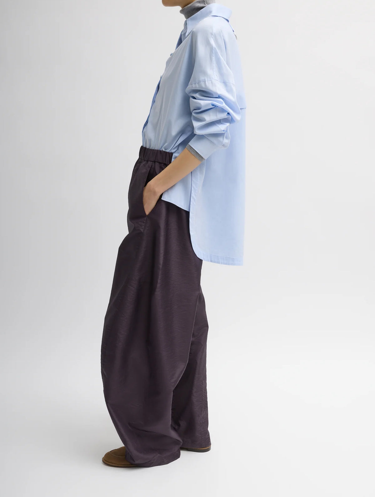Crispy Nylon Short Winslow Pant in Eggplant