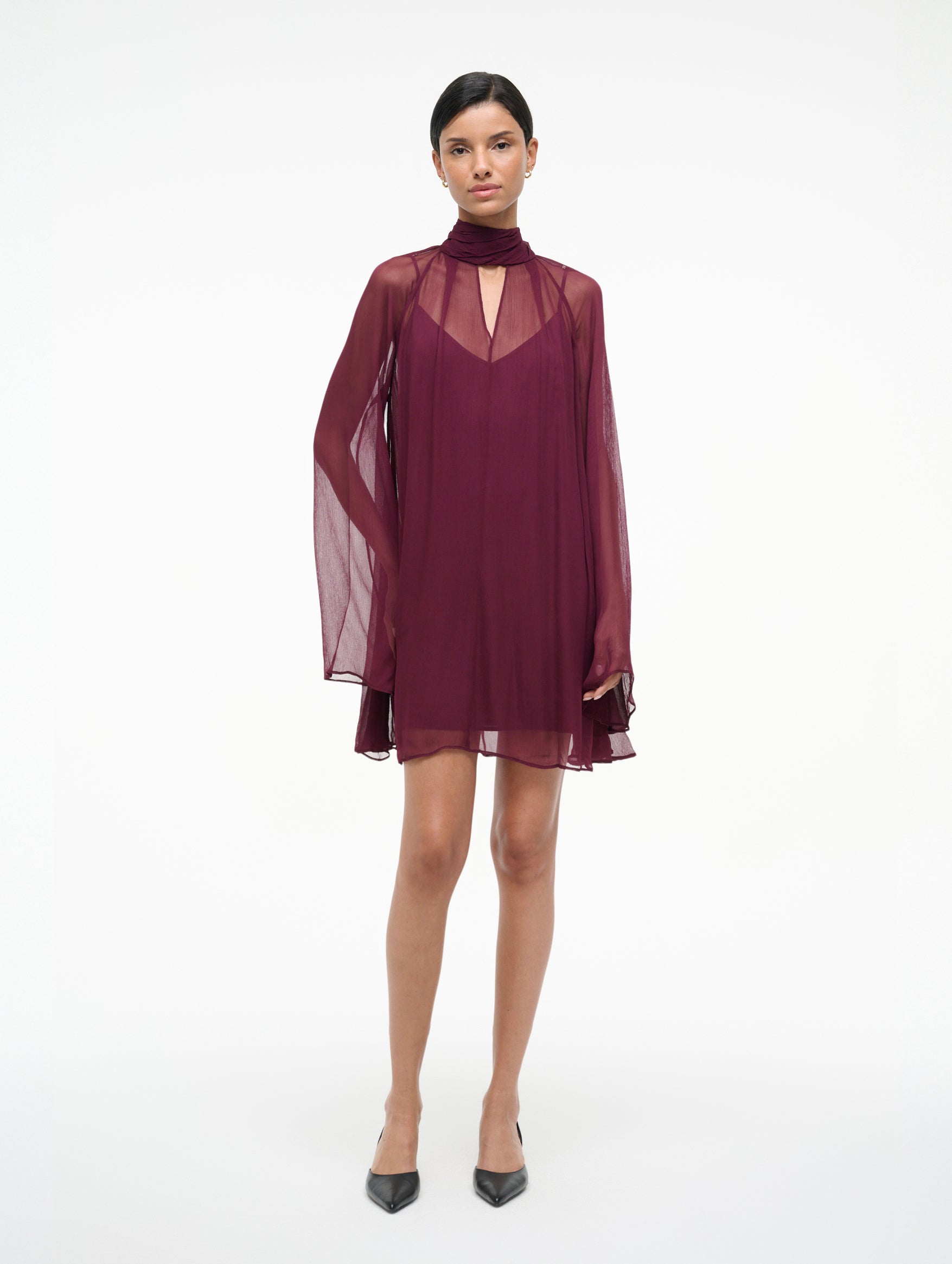 Esther Mini Dress in Syrah