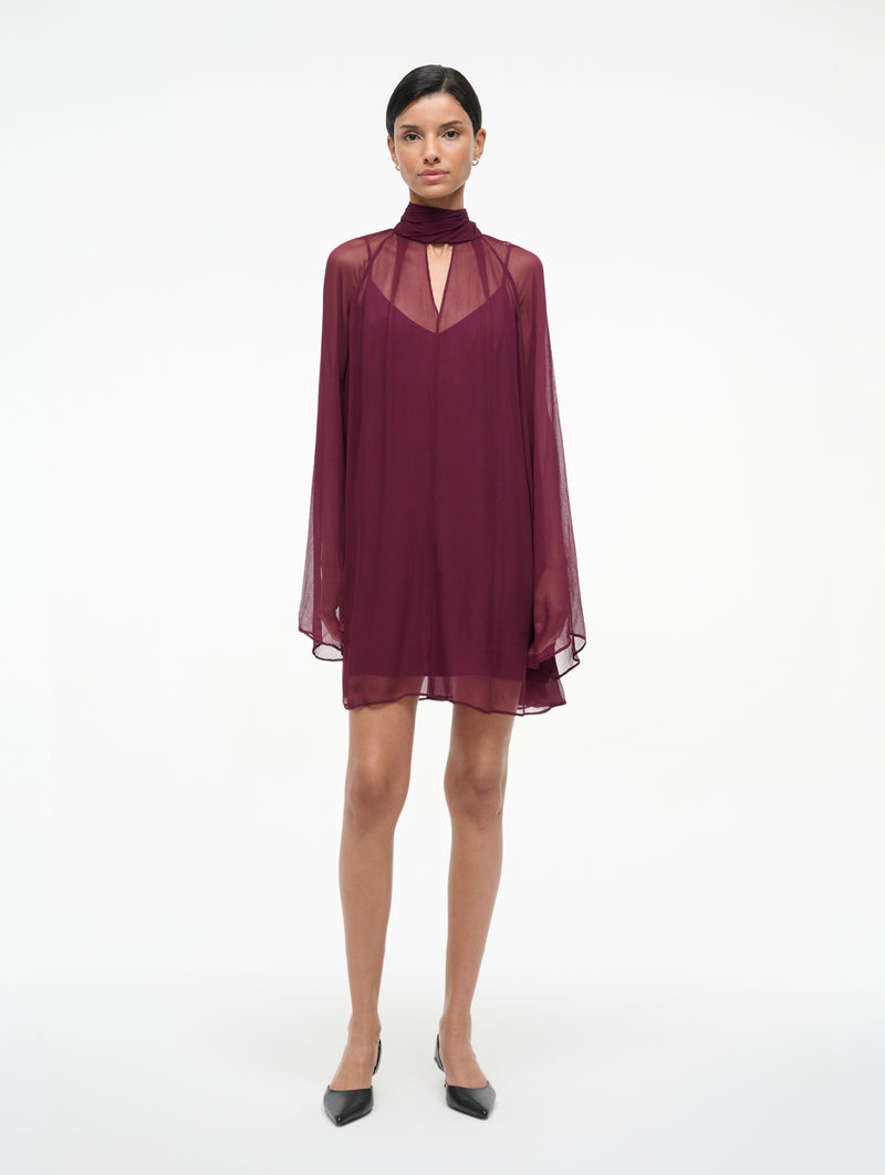 Esther Mini Dress in Syrah