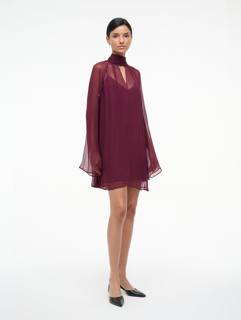 Esther Mini Dress in Syrah