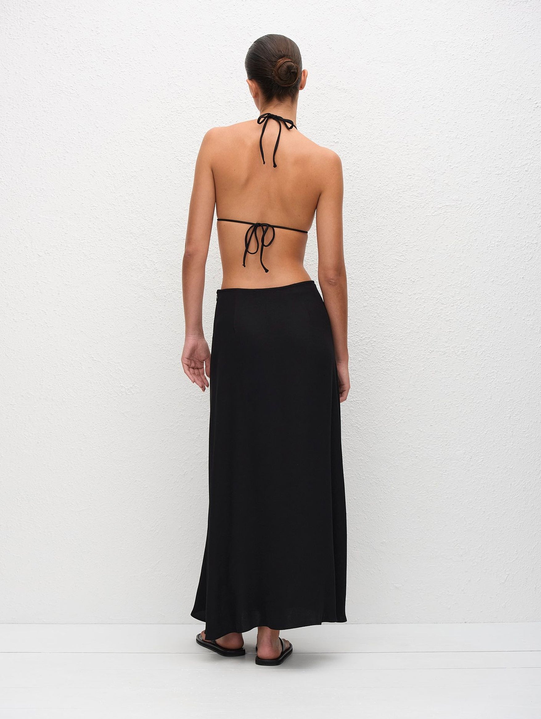 Fluid Midi Skirt in Black
