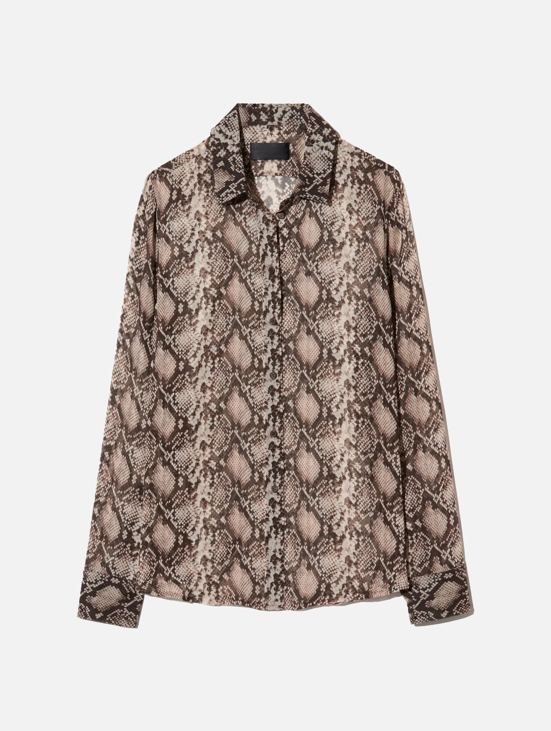 Gaia Slim Shirt in Brown Snake Print