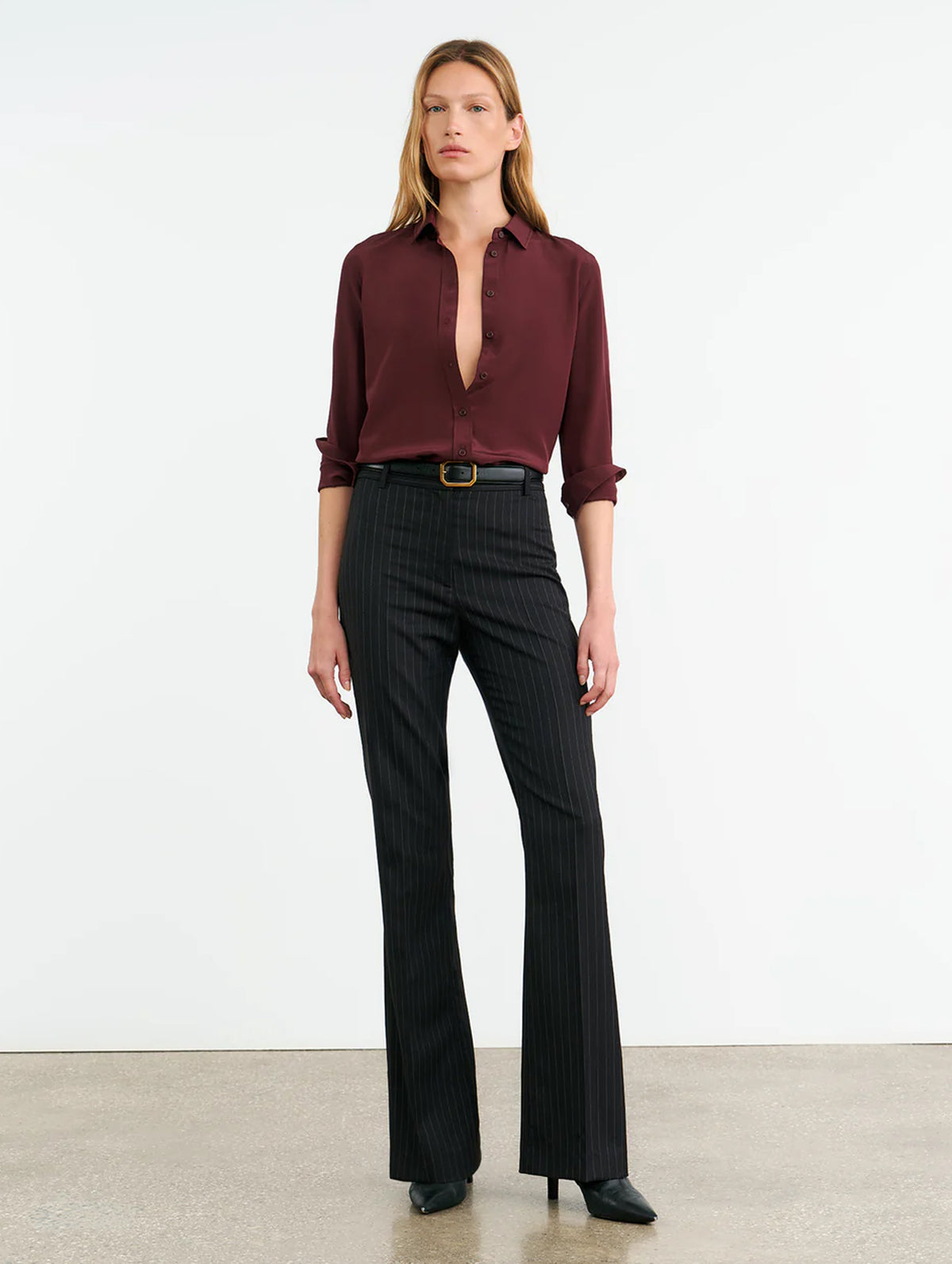 Gaia Slim Shirt in Claret
